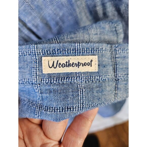 Vintage WEATHERPROOF Linen Blend Short Sleeve Button Down Shirt XXL - Picture 7 of 7